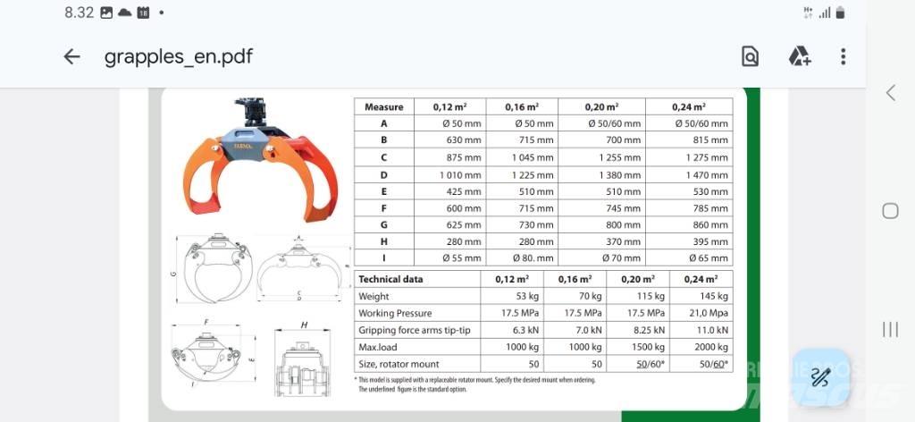 Farma koura 0,16 Greifer