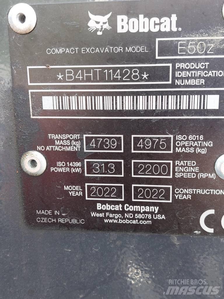 Bobcat E50z Minibagger < 7t