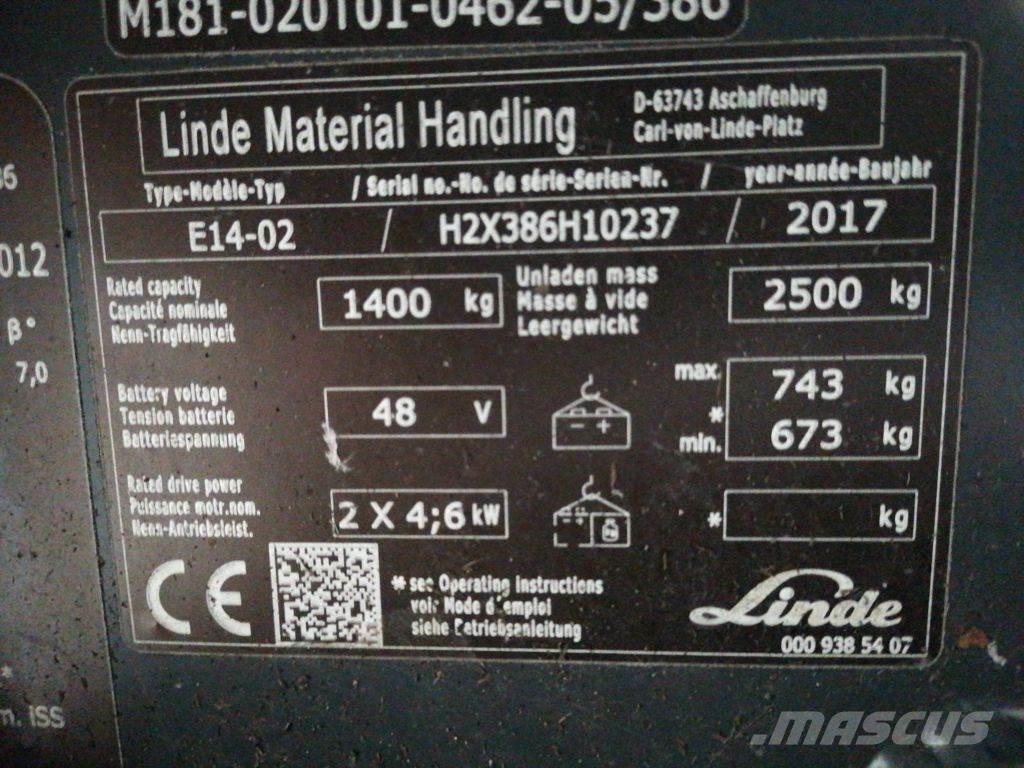 Linde E14-02 Elektrostapler