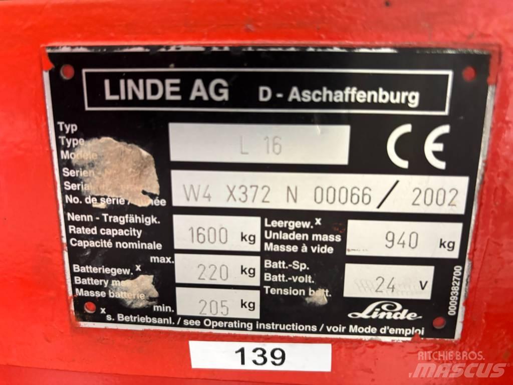 Linde L16 Deichselstapler