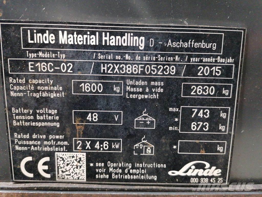 Linde E16C-02 Elektrostapler