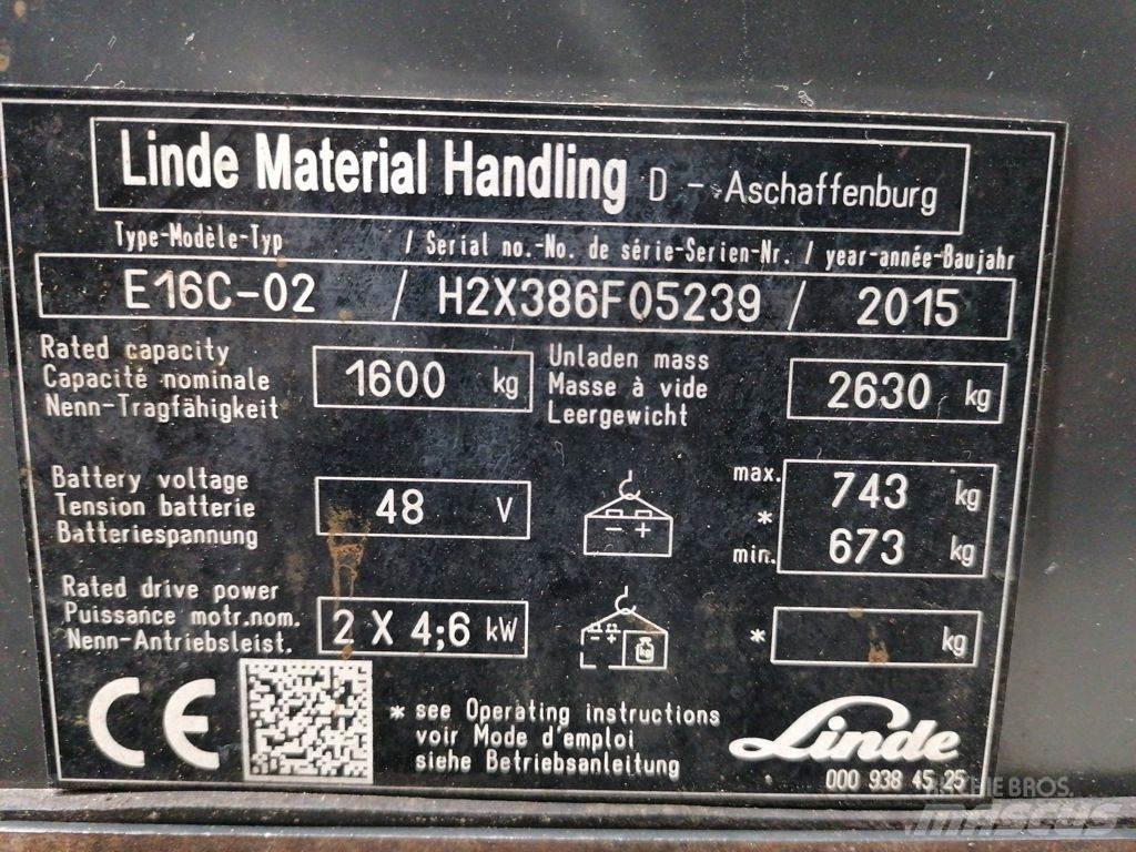 Linde E16C-02 Elektrostapler