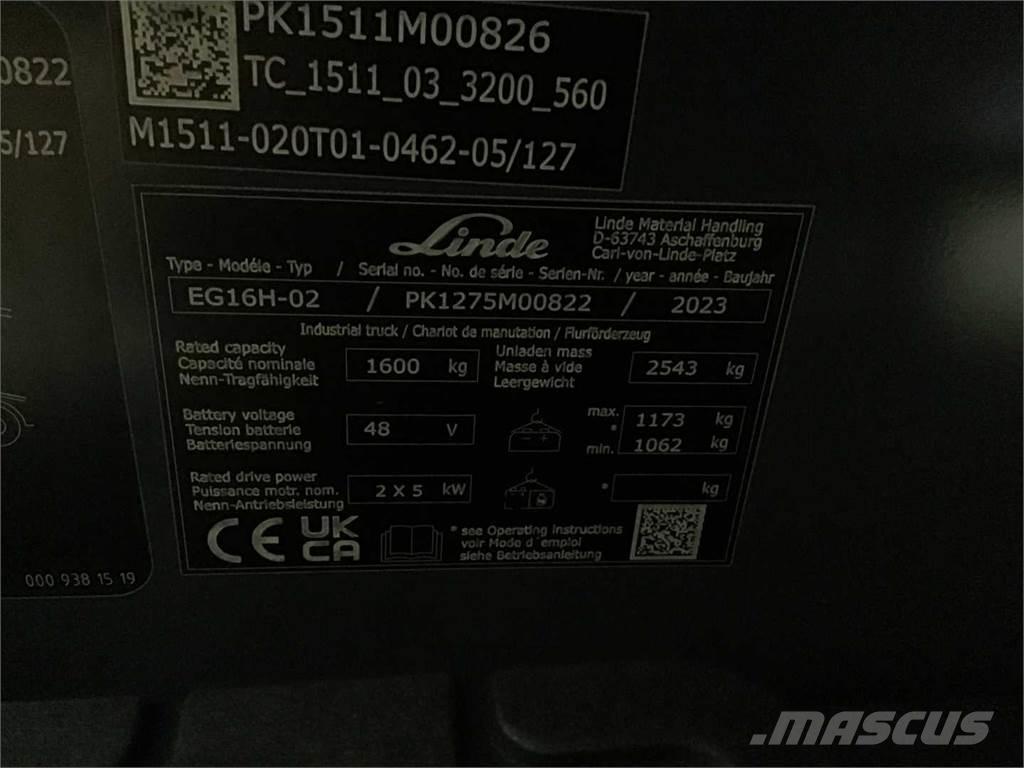 Linde EG16H Elektrostapler