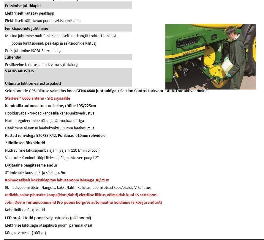 John Deere R 962i Anhängespritzen