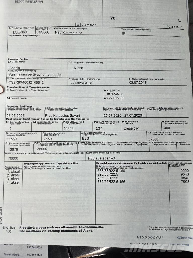 Scania R730 Holztransporter