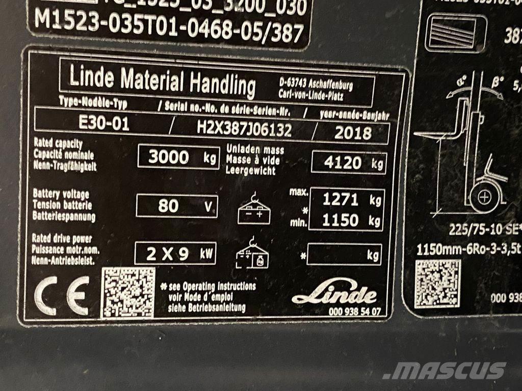 Linde E30-01 Elektrostapler