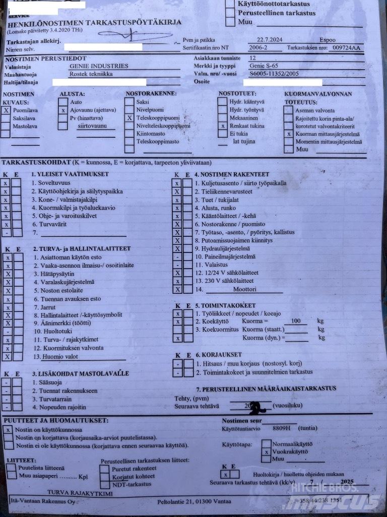 Genie S 65 Gelenkteleskoparbeitsbühnen