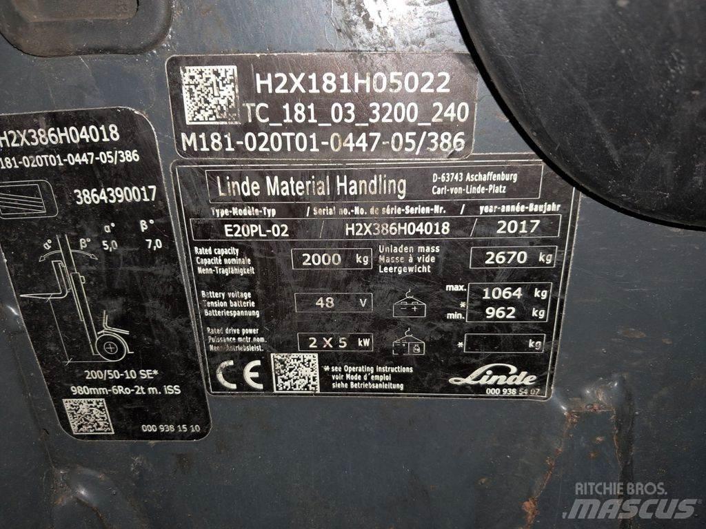 Linde E20PL-02 Elektrostapler