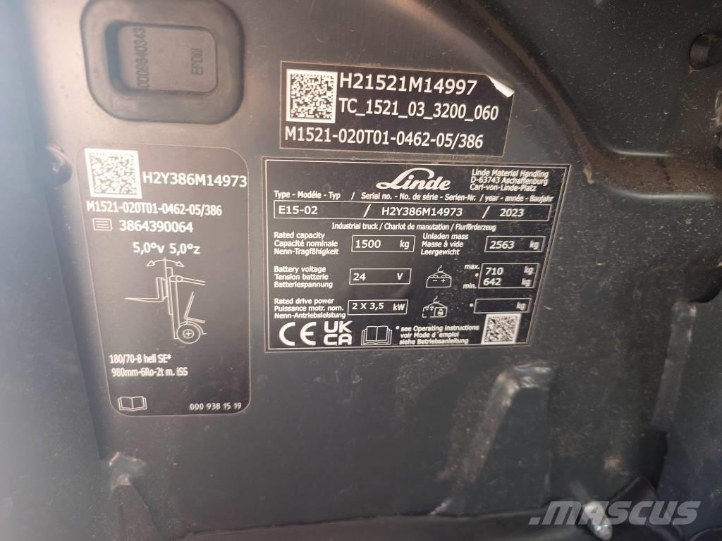 Linde E15/386-02 Elektrostapler