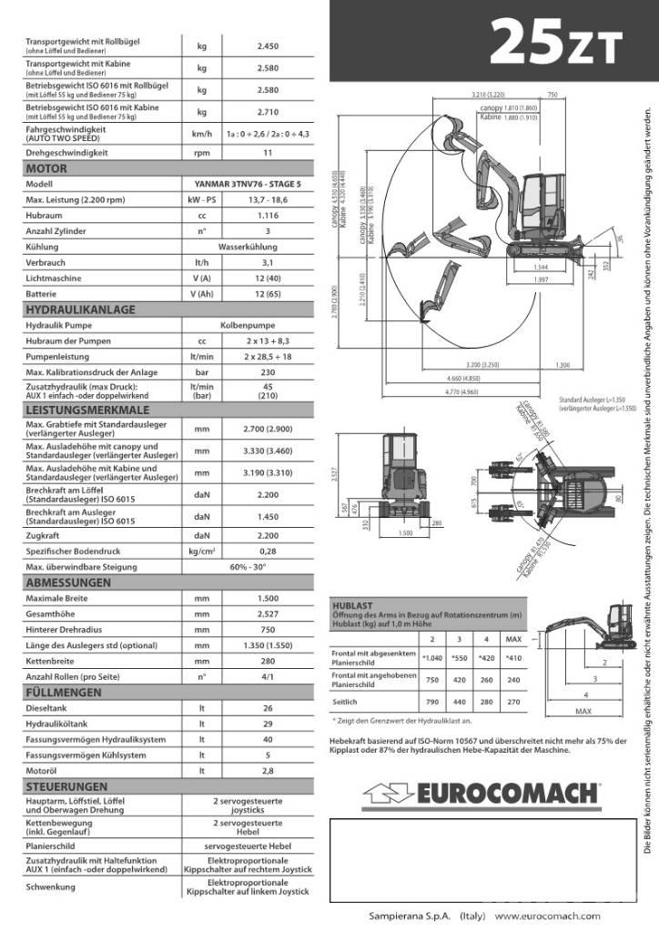 Eurocomach 25ZT 2,5 Minibagger < 7t