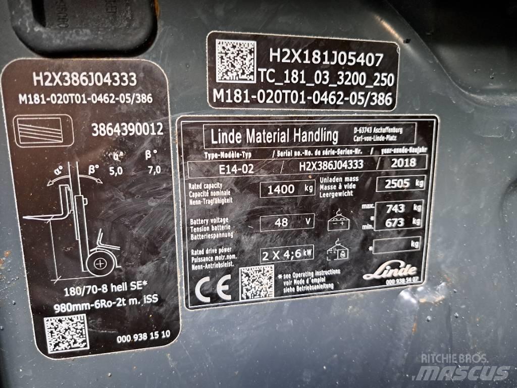 Linde E 14 EVO Elektrostapler
