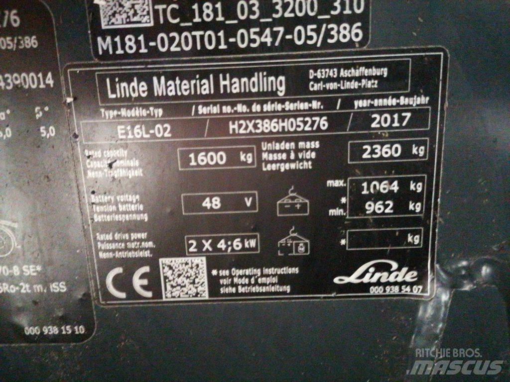 Linde E16L-02 Elektrostapler