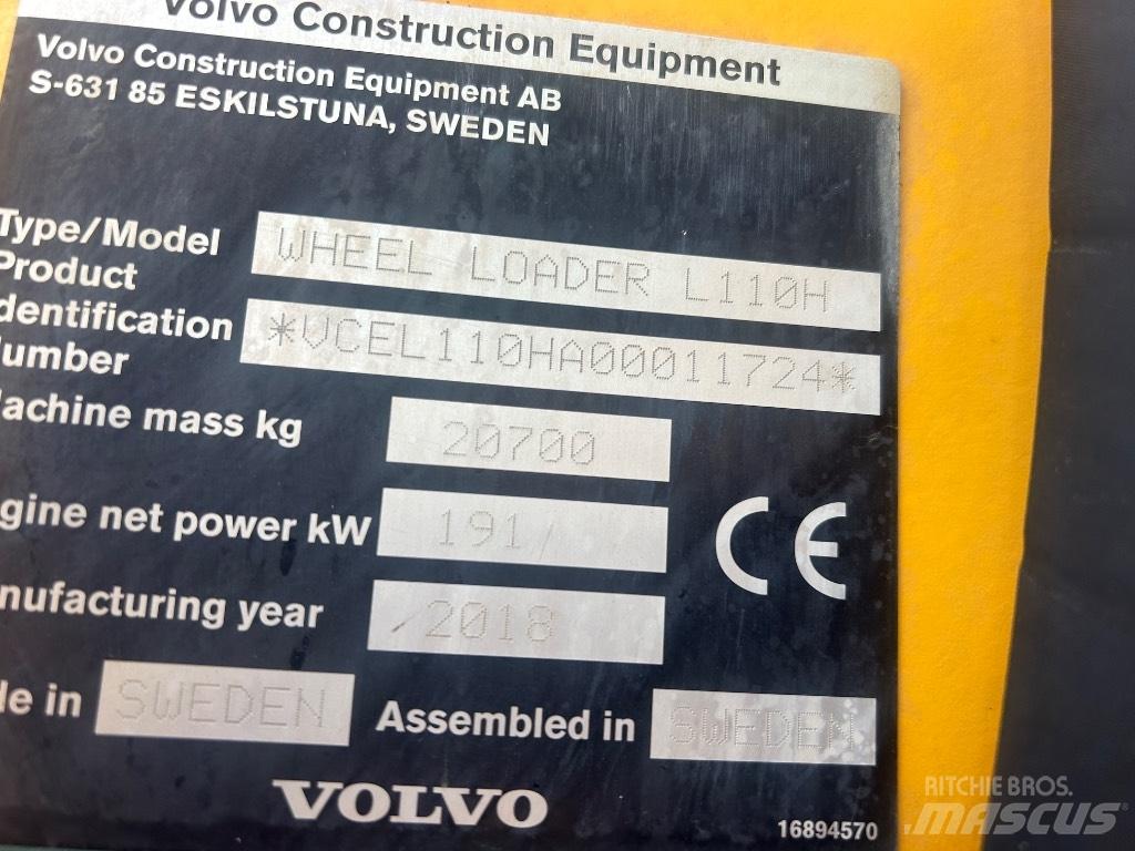 Volvo L110H L/Boom Radlader