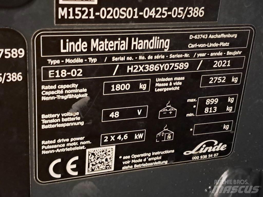 Linde E18-02 Elektrostapler