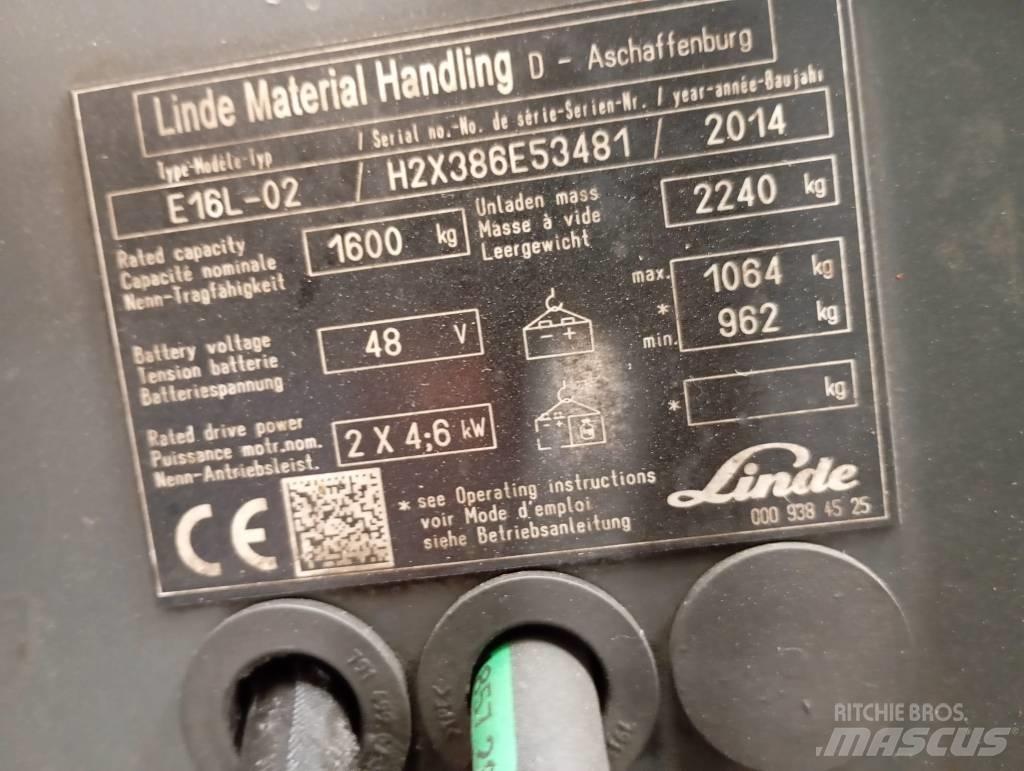 Linde E 16 Elektrostapler