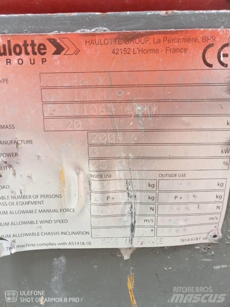 Haulotte Optimum  8 Scheren-Arbeitsbühnen