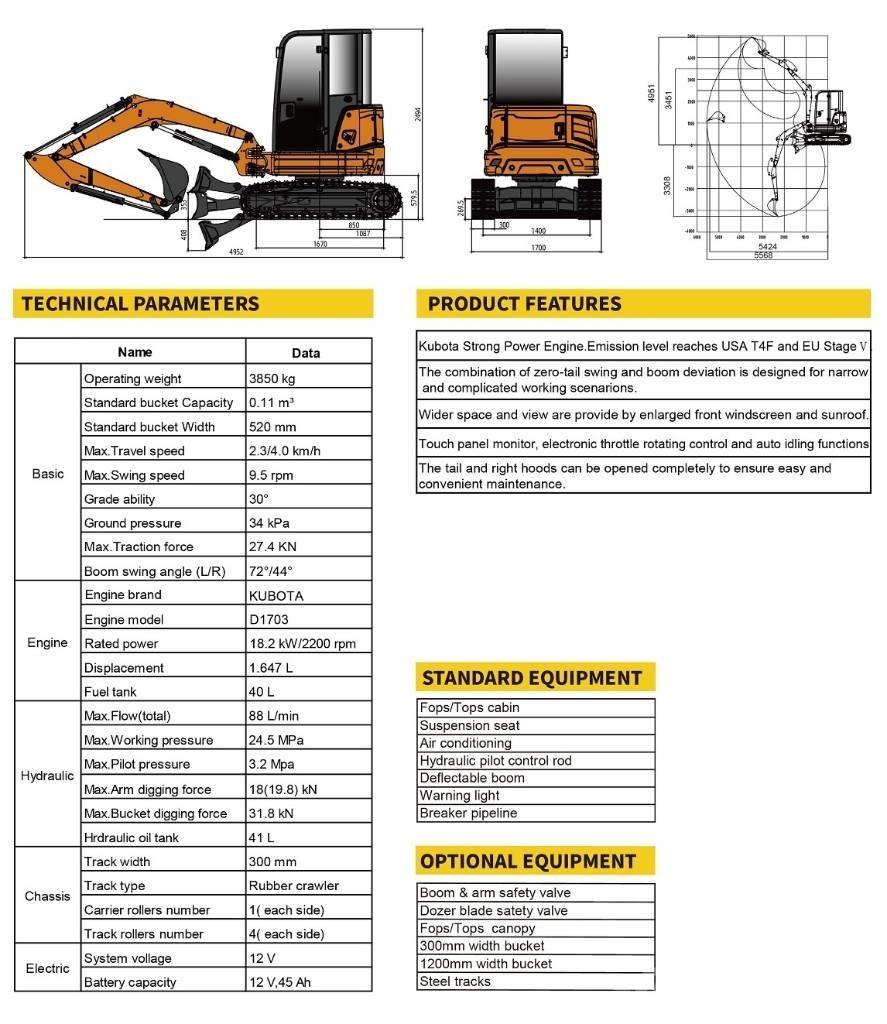 Lonking CDM6035 Minibagger < 7t