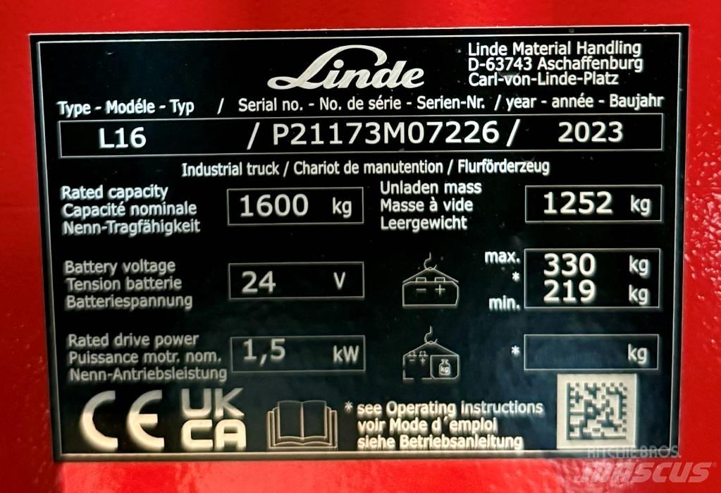 Linde L16/1173-01 Deichselstapler