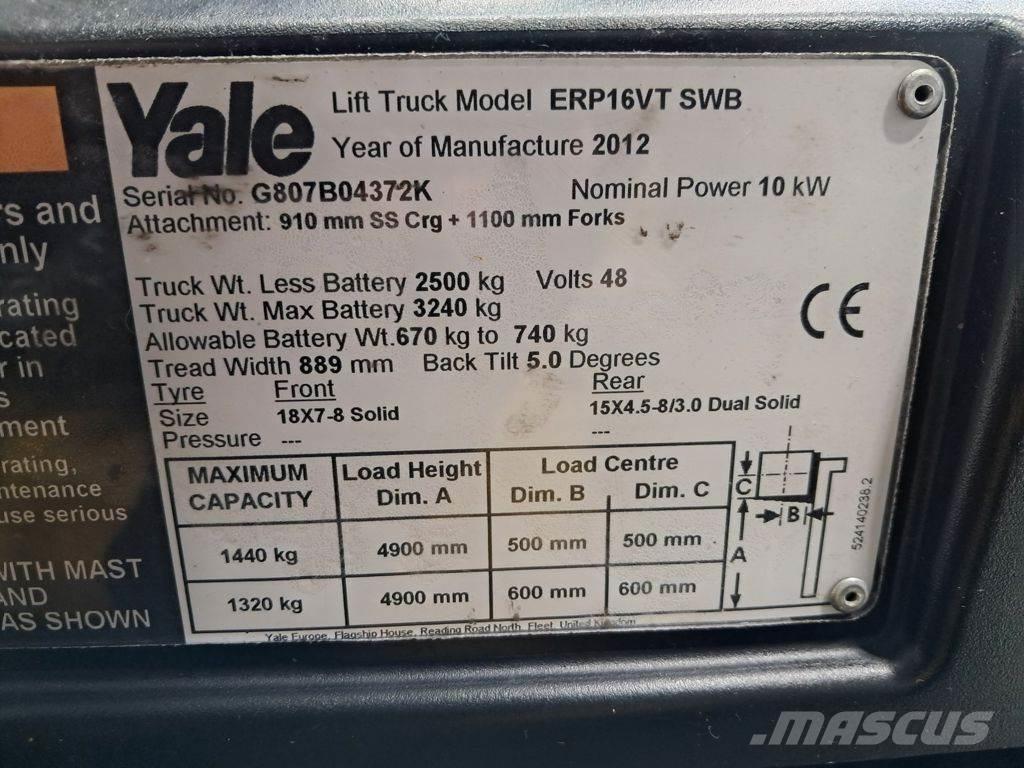Yale ERP16VT SWB Elektrostapler