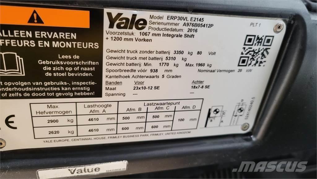 Yale ERP30VL 2016 Elektrostapler