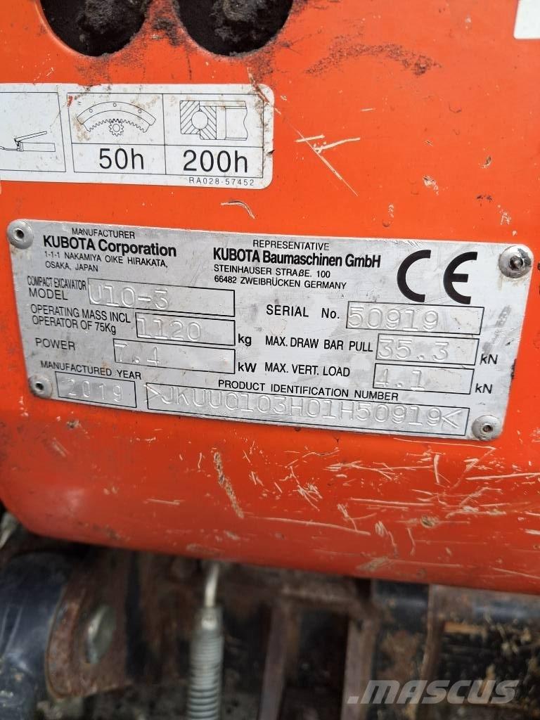 Kubota U 10-3 Minibagger < 7t