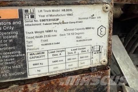 Hyster H 8.00 XL 5 Dieselstapler