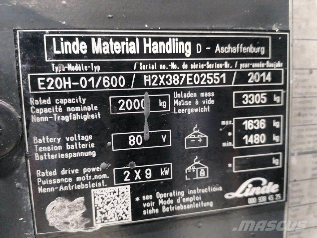 Linde E20H-01/600 Elektrostapler