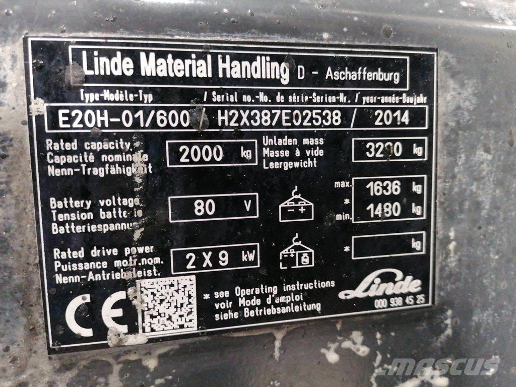 Linde E20H-01/600 Elektrostapler