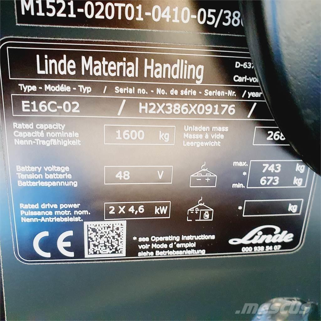 Linde E16C Elektrostapler