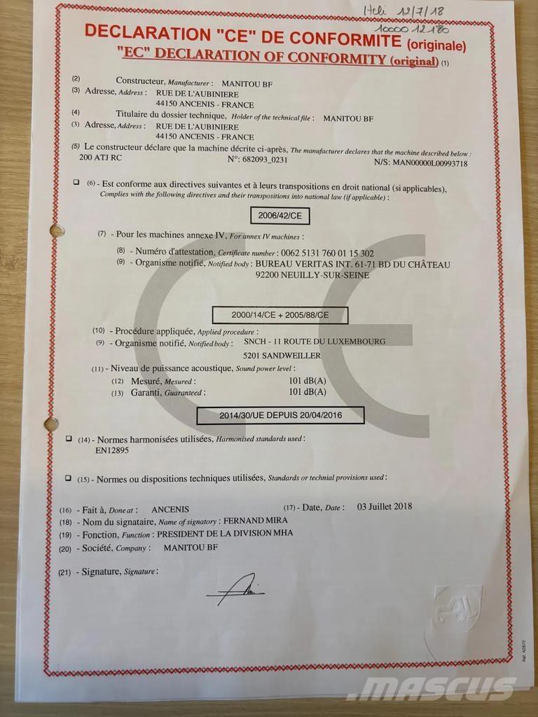 Manitou 200 ATJ Gelenkteleskoparbeitsbühnen