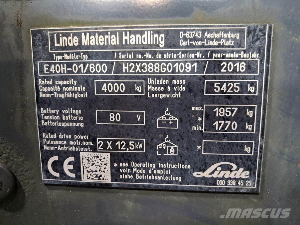 Linde E40H-01/600 Elektrostapler