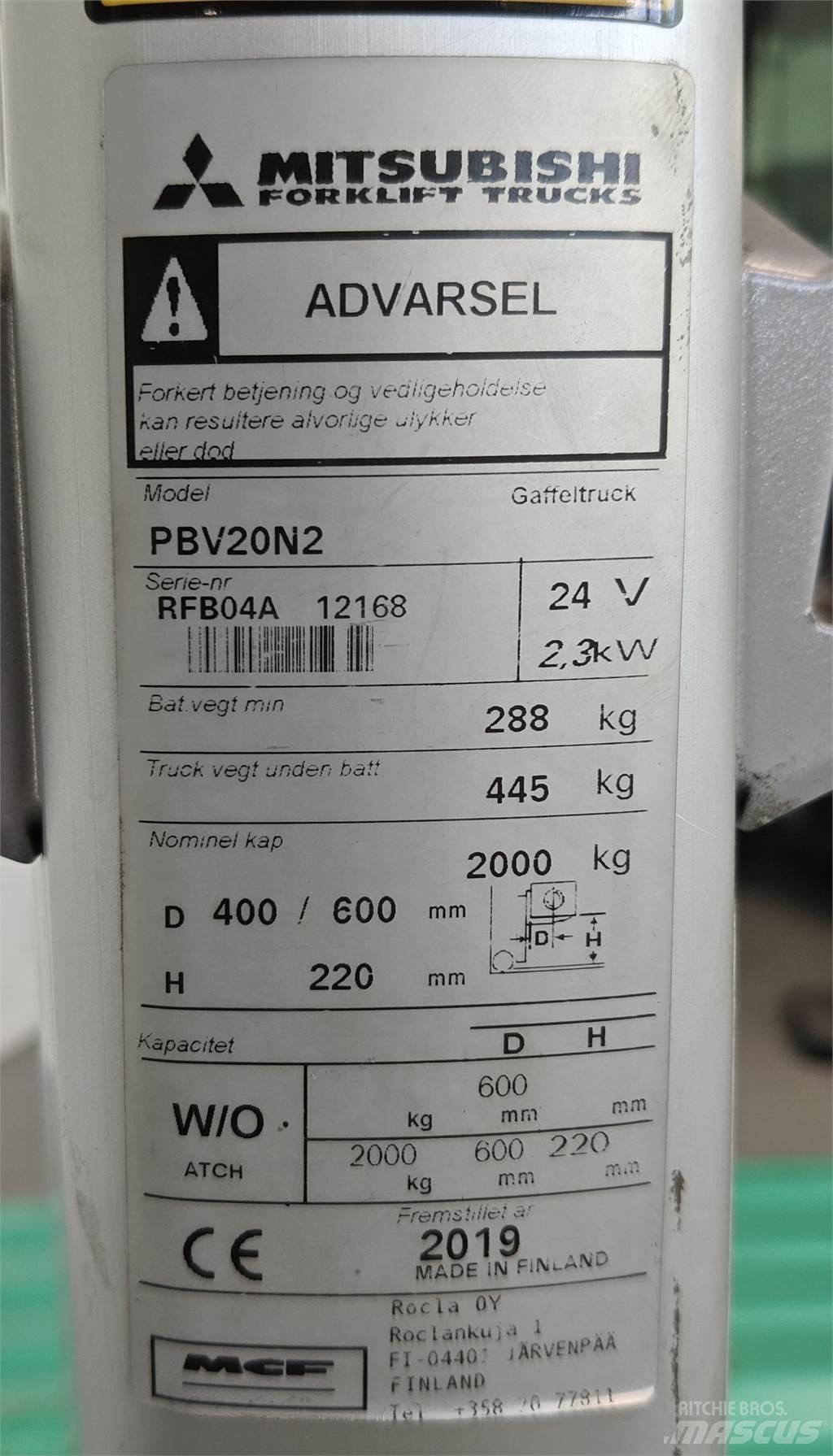 Mitsubishi PBV20N2 Andere Gabelstapler