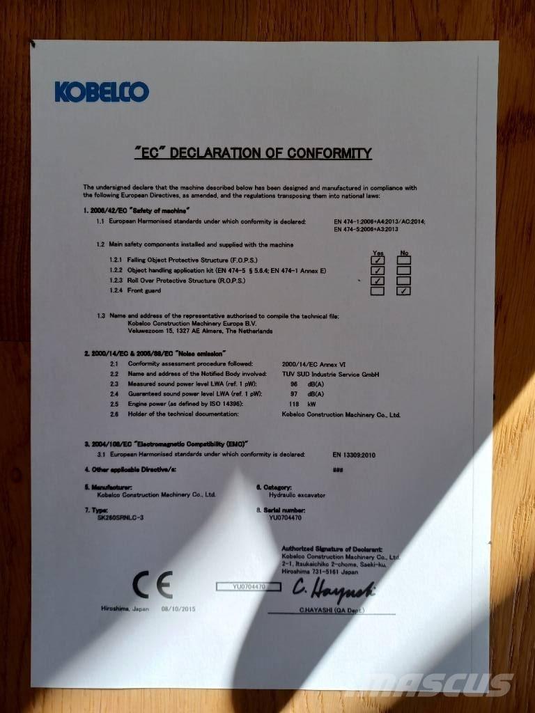 Kobelco SK 260 SR LC Raupenbagger