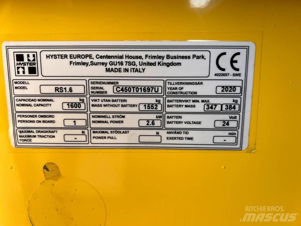 Hyster RS1.6 Selbstfahrstapler