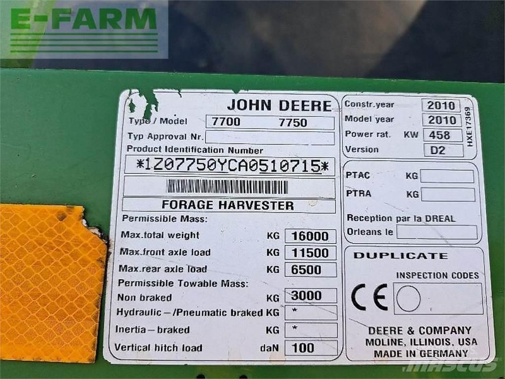 John Deere 7750 Selbstfahrende Häcksler