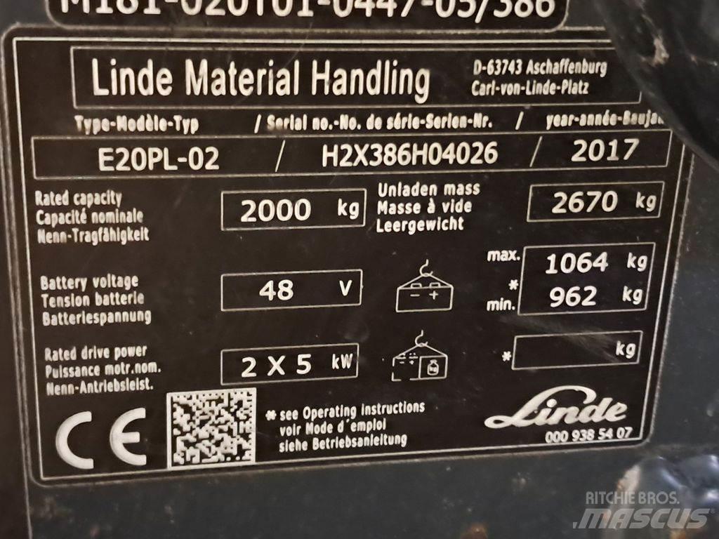 Linde E20PL-02 Elektrostapler