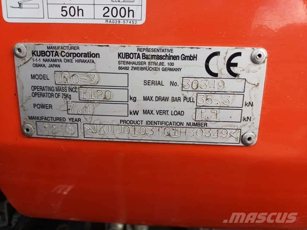 Kubota U 10-3 Minibagger < 7t