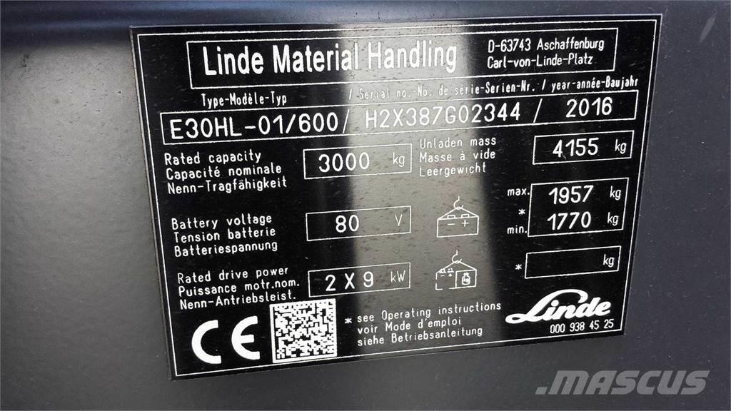 Linde E30/600HL Elektrostapler