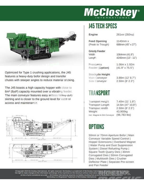 McCloskey J45 Pulverisierer