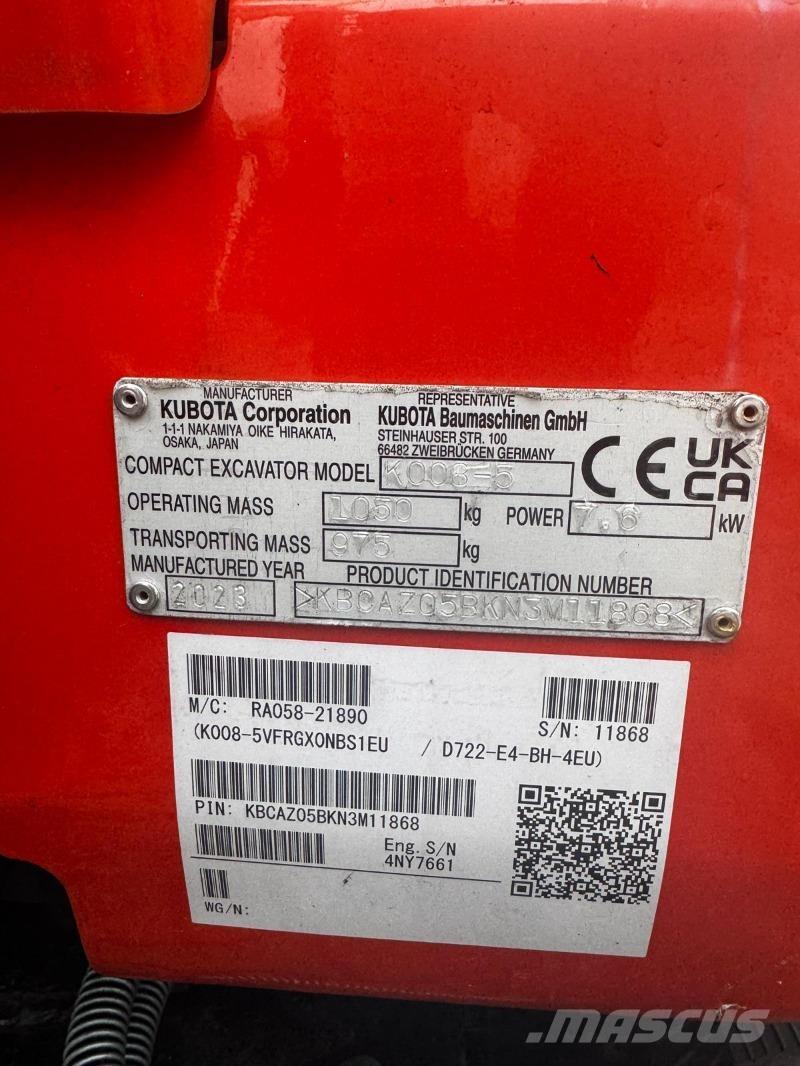 Kubota K008-5 Minibagger < 7t
