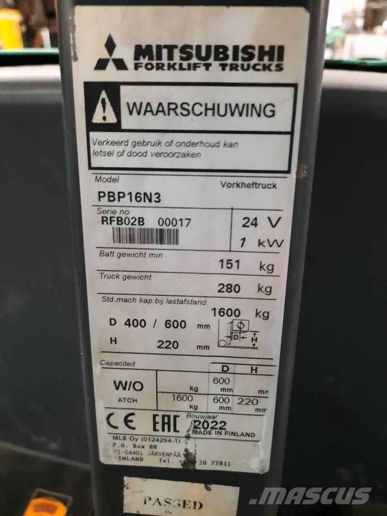 Mitsubishi PBP16N3 Niedergabelstapler
