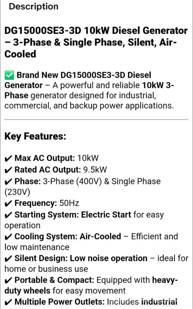  DG 15000SE3-3D Diesel Generatoren