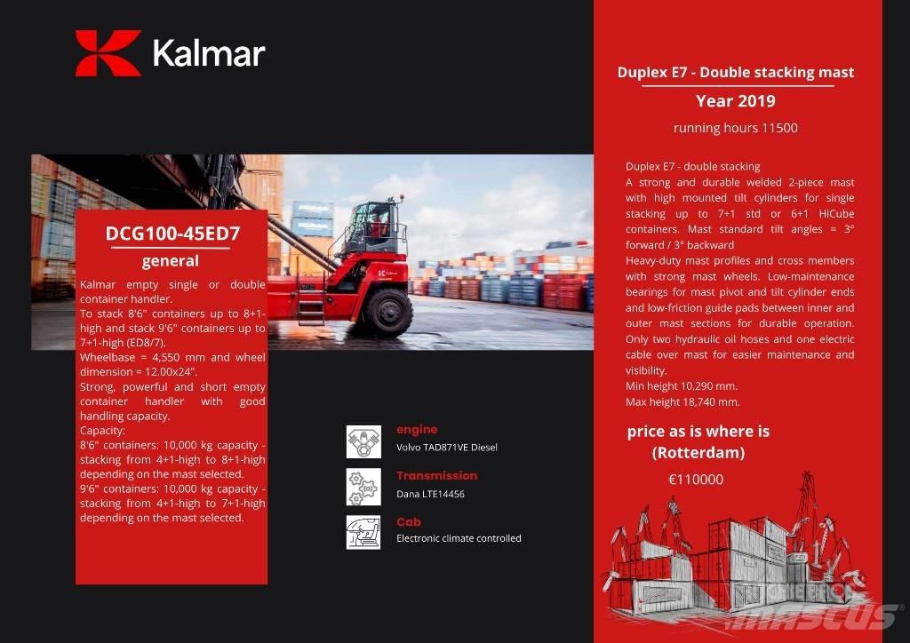 Kalmar DCG 100-45ED7 Containerstapler