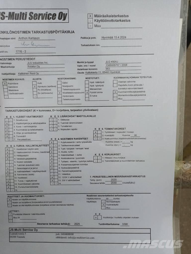JLG 450 AJ Gelenkteleskoparbeitsbühnen