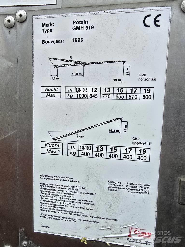 Potain GMH 519 Selbstaufrichtende Krane