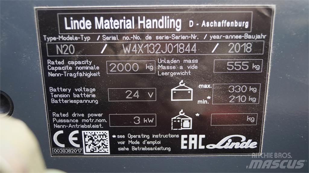 Linde N20 kurz Niederhub-Kommissionierer