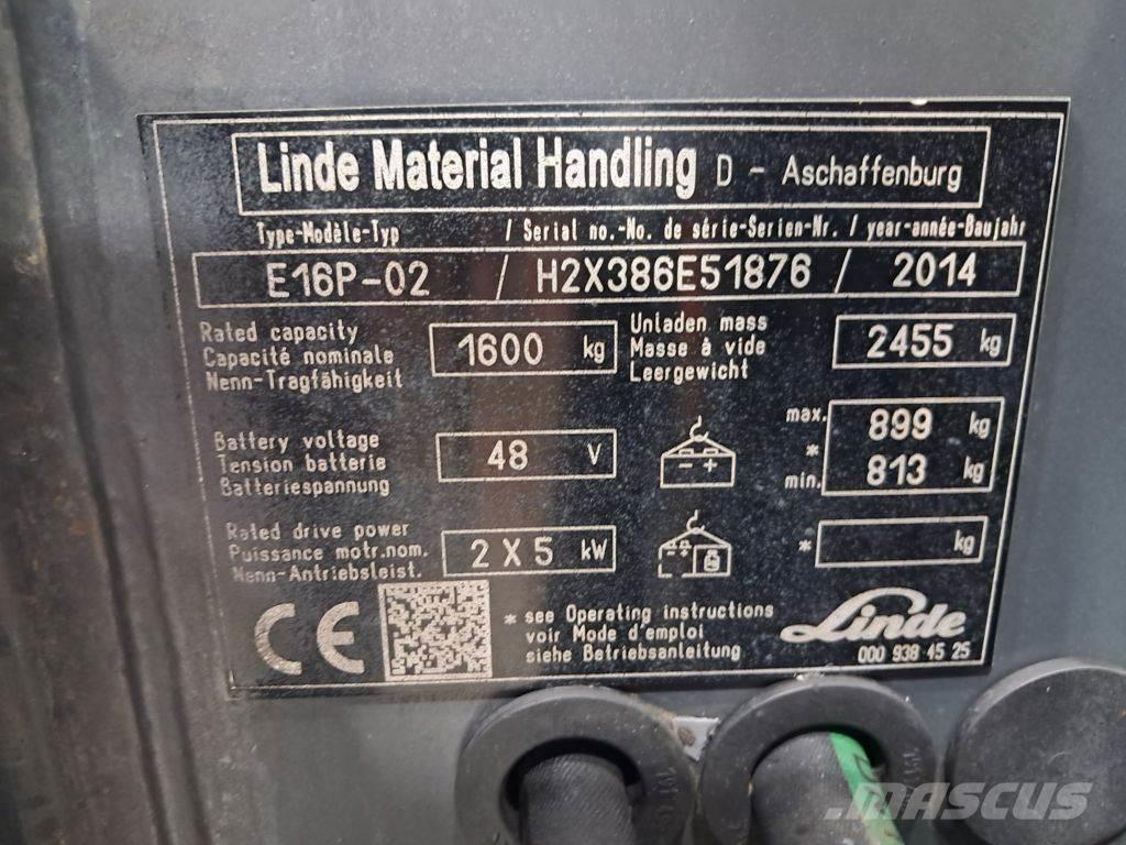 Linde E16P-02 Elektrostapler