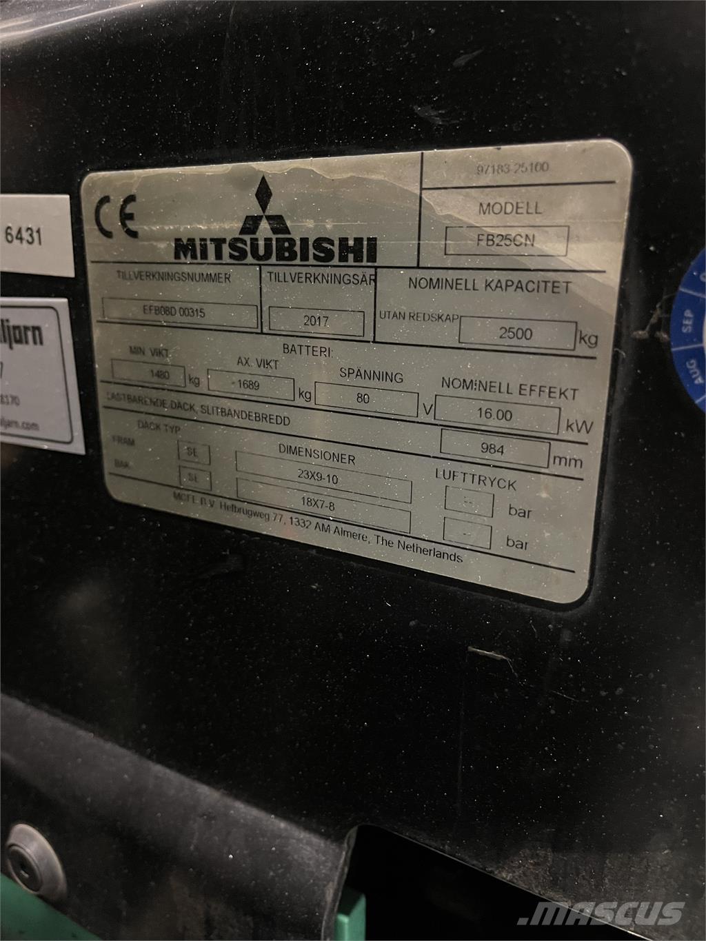 Mitsubishi FB25CN Elektrostapler