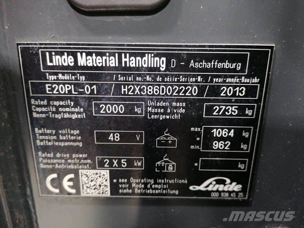 Linde E20PL-01 Elektrostapler
