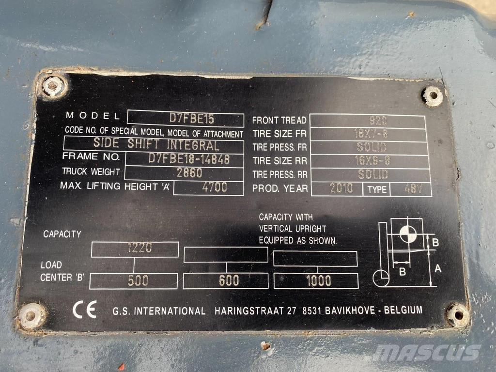 Toyota 7FBEF15 Elektrostapler